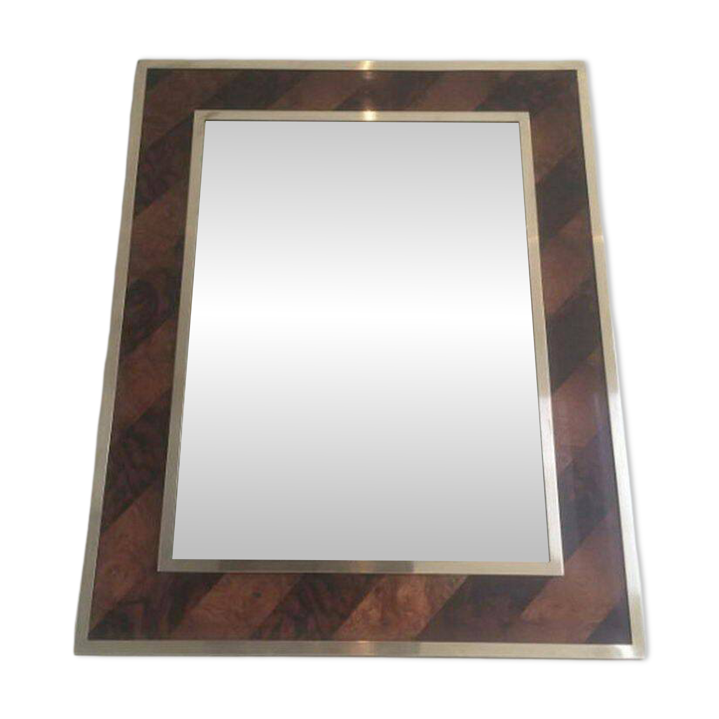 Mirror in wood and brass marquetry