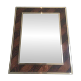 Miroir en marqueterie de bois et laiton