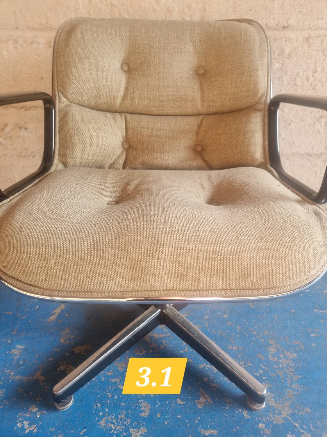 Set of 4 Charles Pollock style armchairs for Knoll