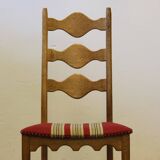 Vintage 1960s Danish brutalist ladderback oak chairs in the style of Kjærnulf