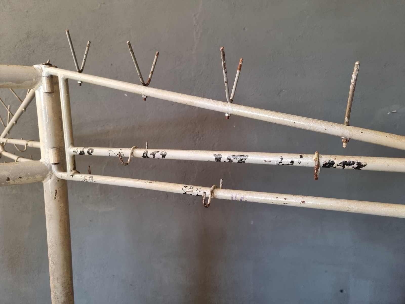 Old industrial coat rack, wardrobe rack XXXL