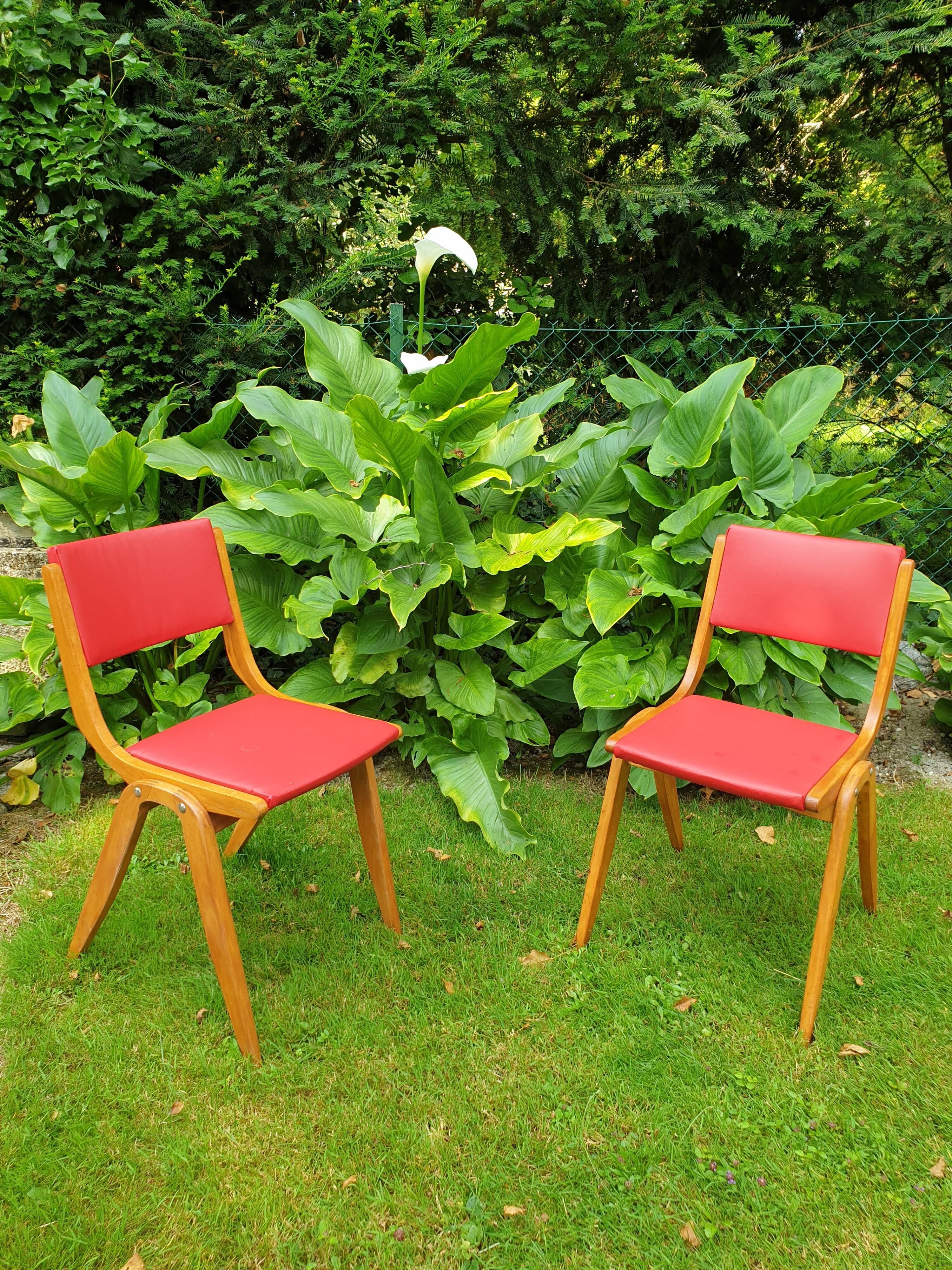 Pair of Mid-Century Boomerang Chairs