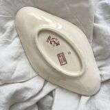 Diamond-shaped dish in "Greek" ironstone, Clairefontaine earthenware, late 19th century