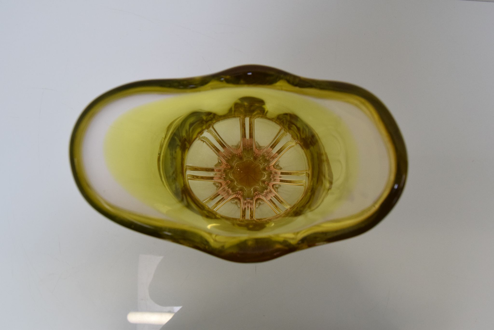 Vintage metallurgical glass vase designed by Josef Hospodka for Chribska, 1960s