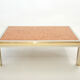 Coffee table chrome brass red marble Romeo Rega 1970