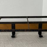 Wall-mounted coat rack with 5 wood and iron hooks