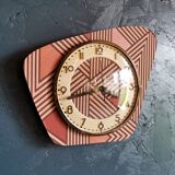 Vintage clock asymmetrical silent wall clock "pink copper"