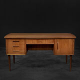 Vintage classic mid-century danish scandinavian modern teak bilateral desk, 1960s