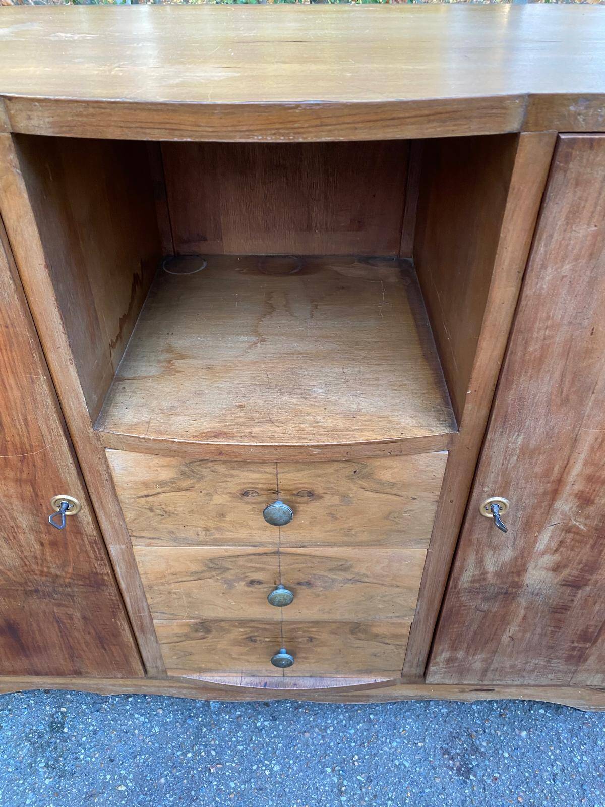 Louise Art Deco Buffet in Walnut Wood, 1950, 140cm