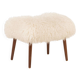 Danish mid century footstool in longhair sheepskin, 1960s
