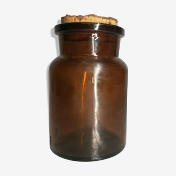 Brown vintage glass jar