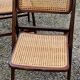 Set of 4 folding chairs wood and canning of the 70s