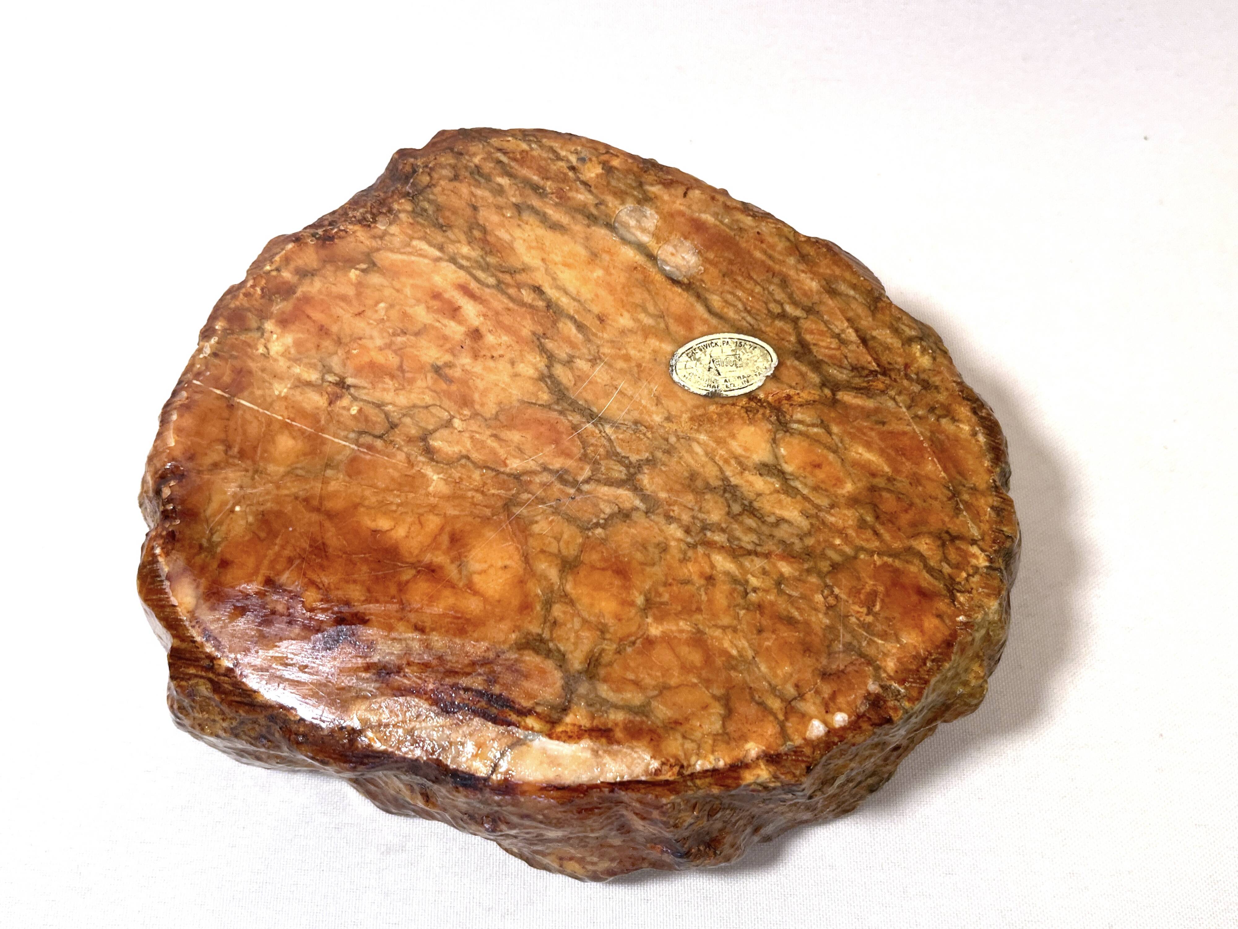 Vintage ochre alabaster ashtray by Romano Bianchi vintage 1960 marble