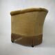 Mid century gold fringed velvet tub armchair