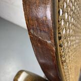 Rocking chair Chair in wood and Cannage from the 70s