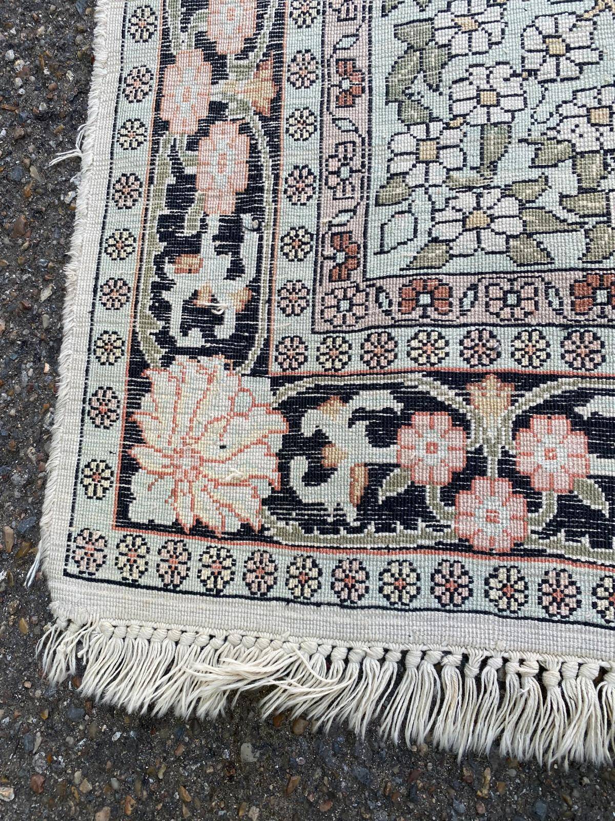 Handmade beige wool Persian rug 130x200