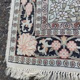 Handmade beige wool Persian rug 130x200