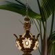 Vintage Bronze & Crystal Beaded Chandelier, 1950s
