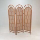 Italian rattan and wicker room divider 1960s