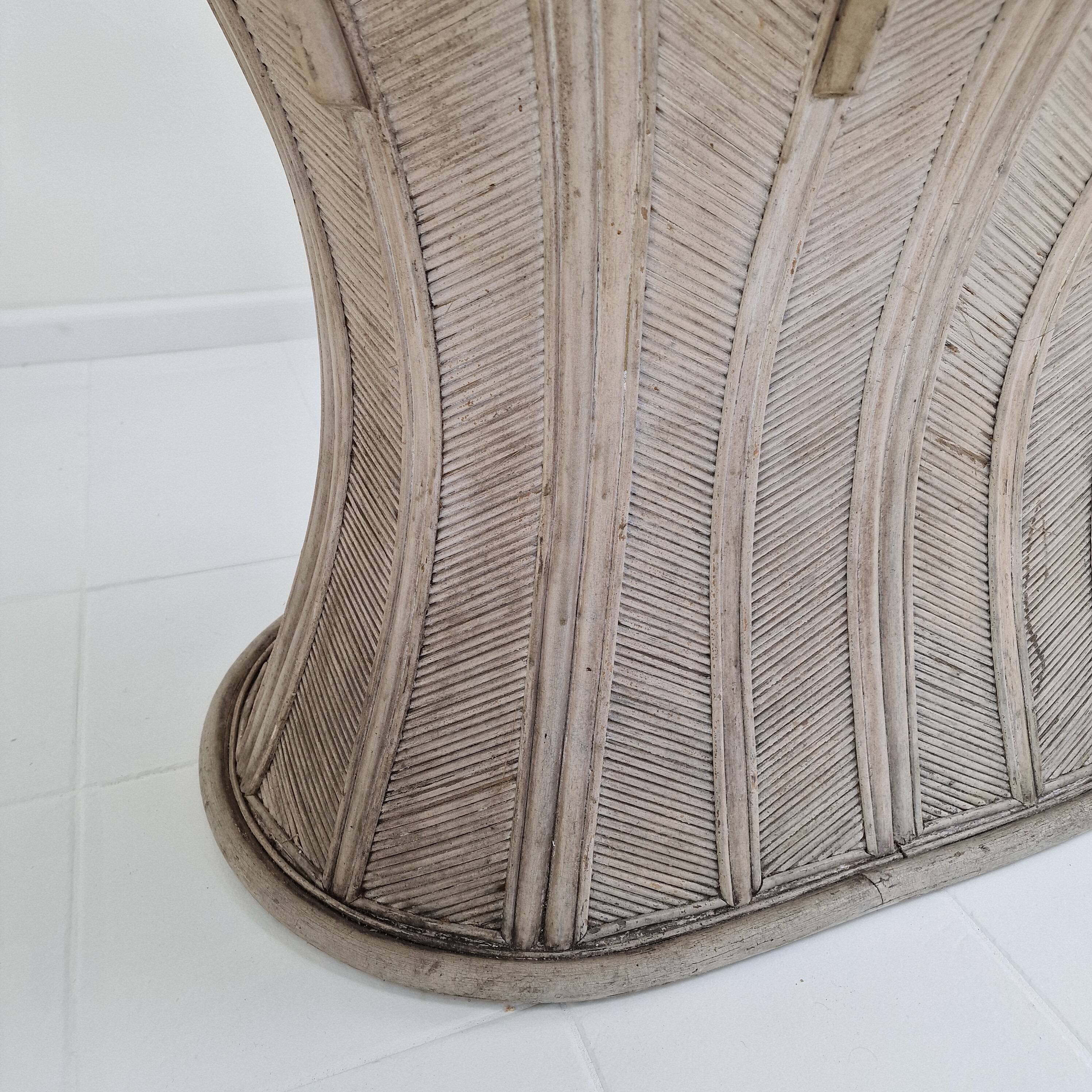 Vintage Oval Bamboo and Rattan Dining Table Base, France 1980's