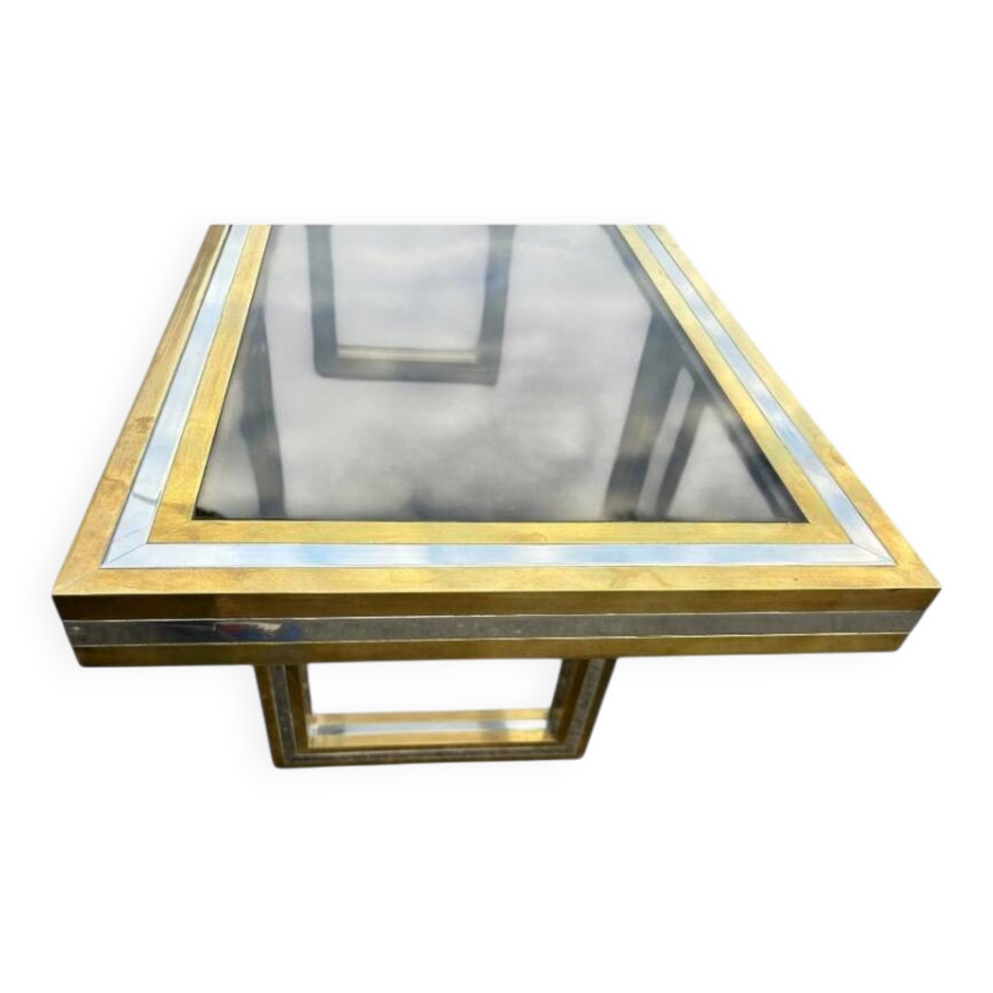 Large brass and glass console by Roméo Rega Italy circa 1970 - L