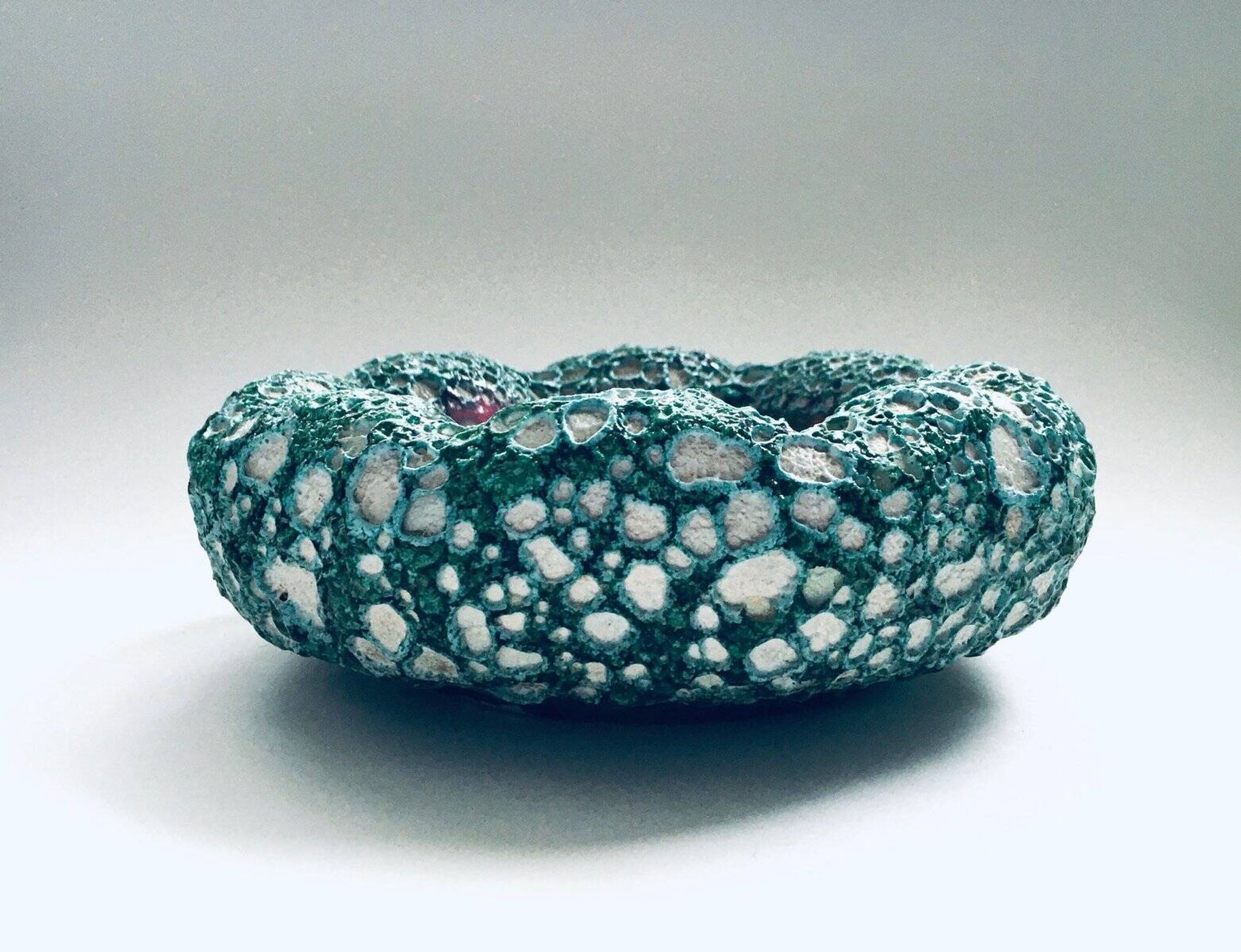 Mid-Century Italian Modern Art Pottery Bowl with Ocean Coral Structure, 1960s