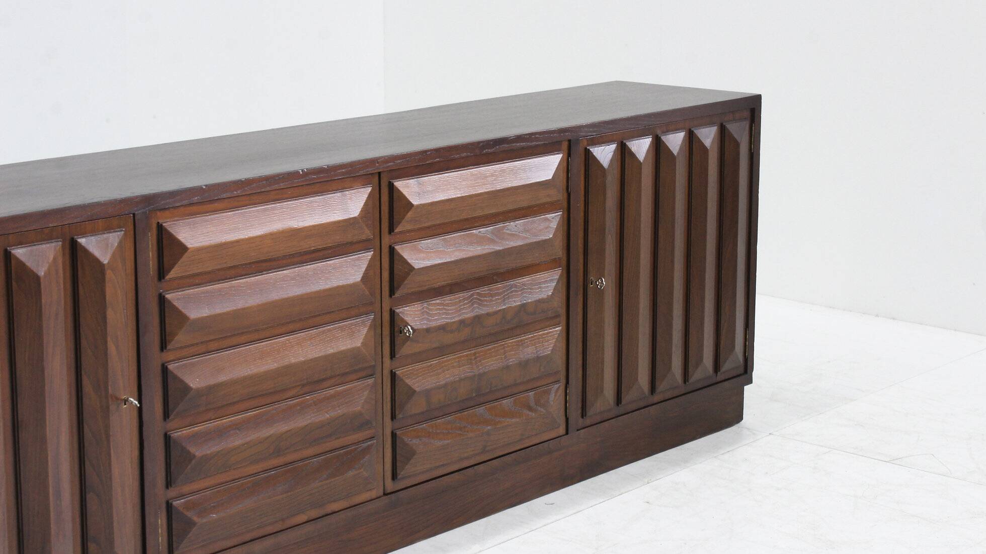 Spanish brutalist sideboard solid wood