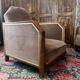 Pair of Art Deco club armchairs, renovated