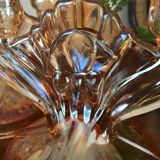 Paire de bougeoirs en verre irisé art déco