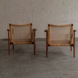 Set of 2 easy chairs attributed to Ib Kofod Larsen