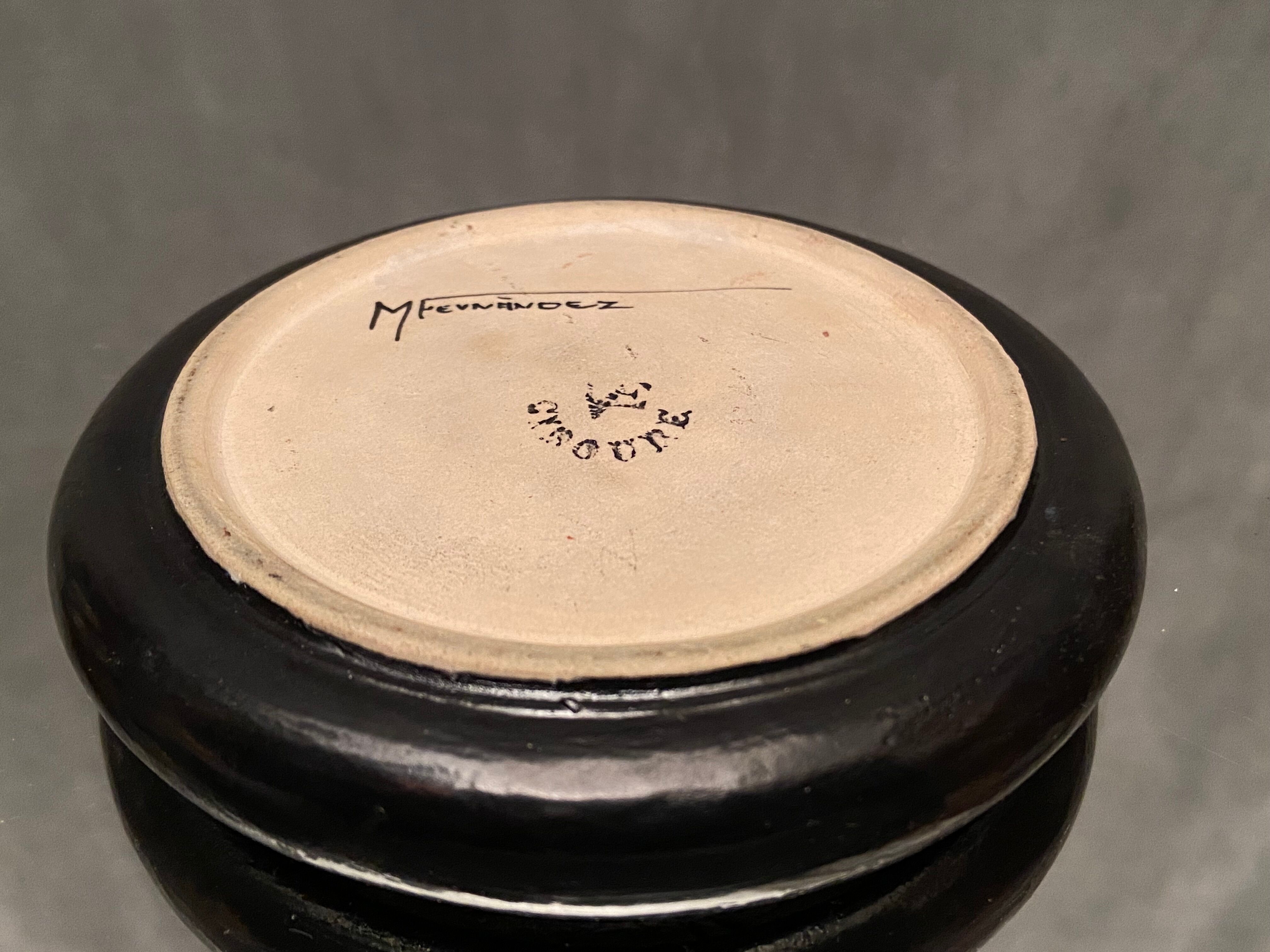 Cup decorated with winged sphinx in Ciboure sandstone signed Marie Fernandez