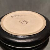 Cup decorated with winged sphinx in Ciboure sandstone signed Marie Fernandez