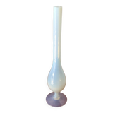 Slender white opaline vase from the 50s and 60s