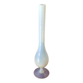 Slender white opaline vase from the 50s and 60s
