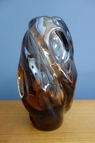 Vase ambre 1959 par Jan Beranek pour Skrdlovice Tchèque