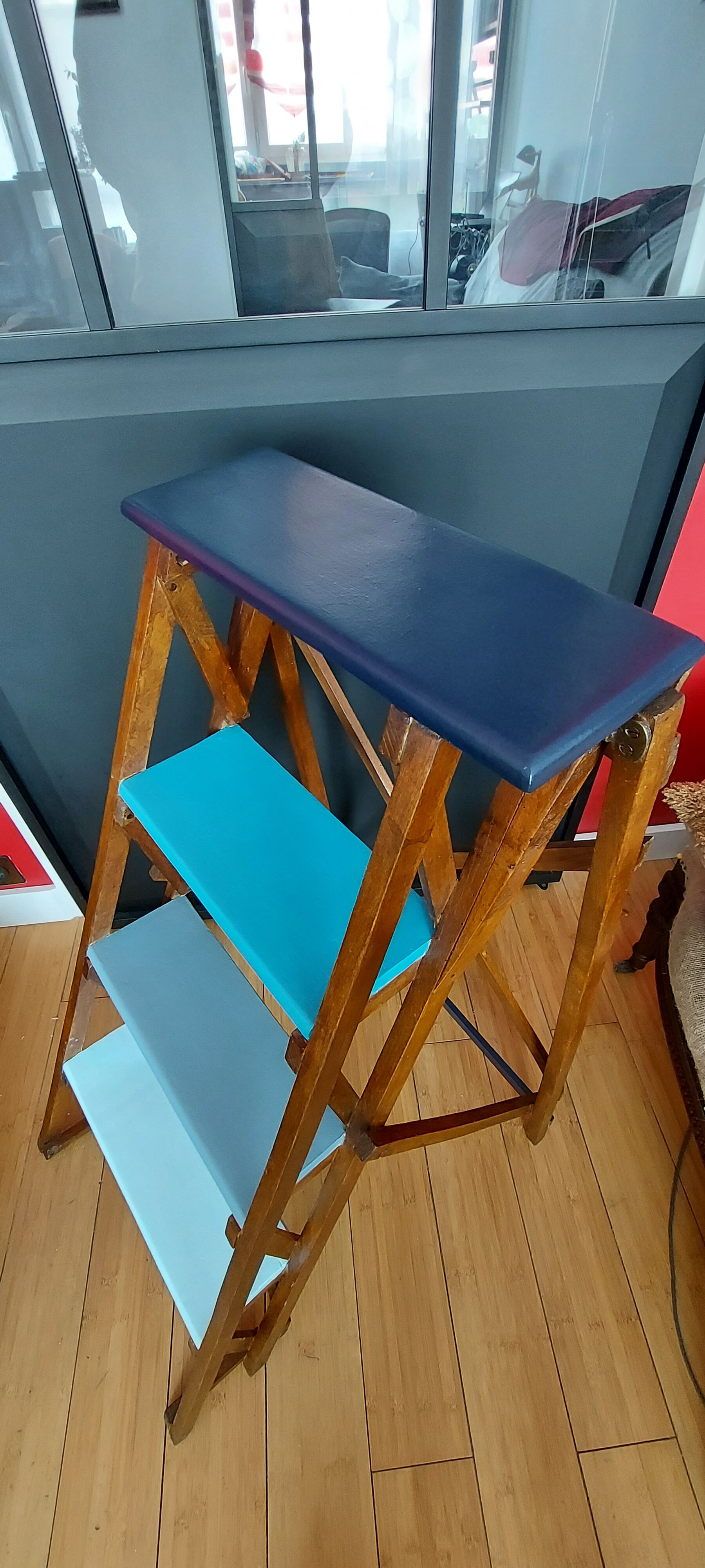 Design shelf from an old painter's stepladder