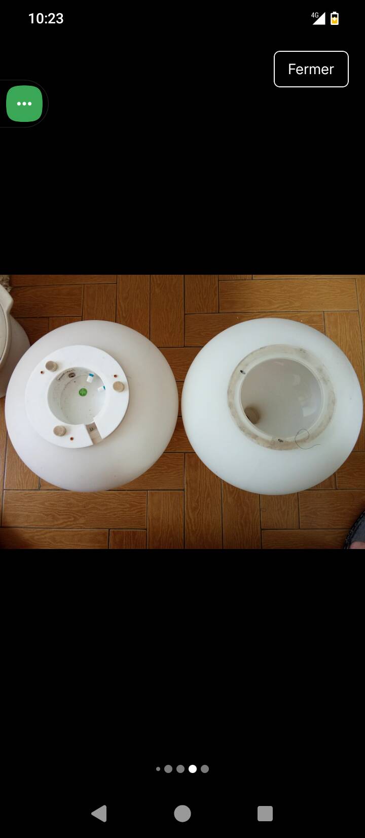 Pair | vintage opaline glass mushroom table lamps (h. 31 cm)