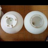 Pair | vintage opaline glass mushroom table lamps (h. 31 cm)