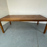 Grande table à manger en teck de style danois du milieu du siècle, années 1960