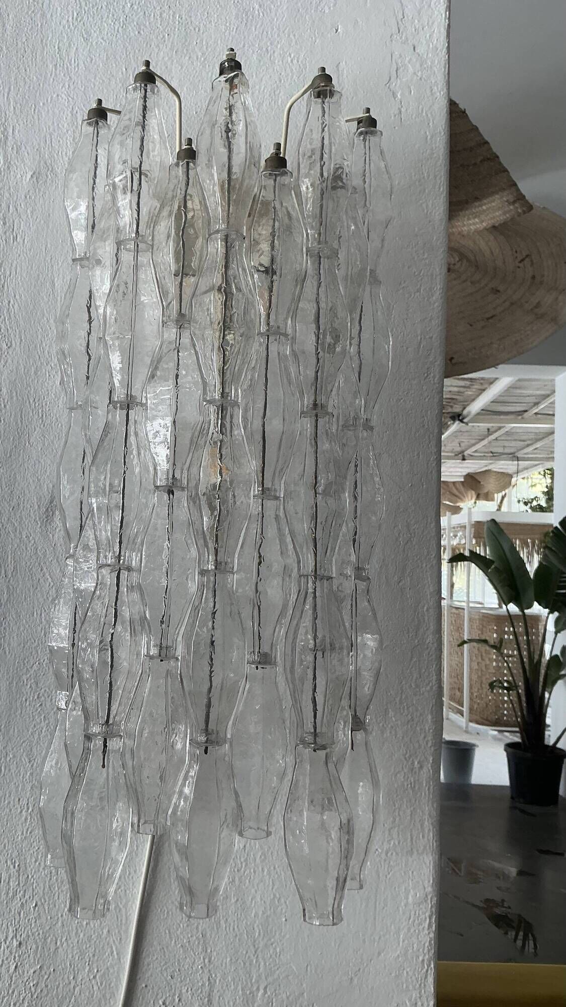 Pair of vintage Italian wall lights from the 60s by designer Carlo Scarpa.