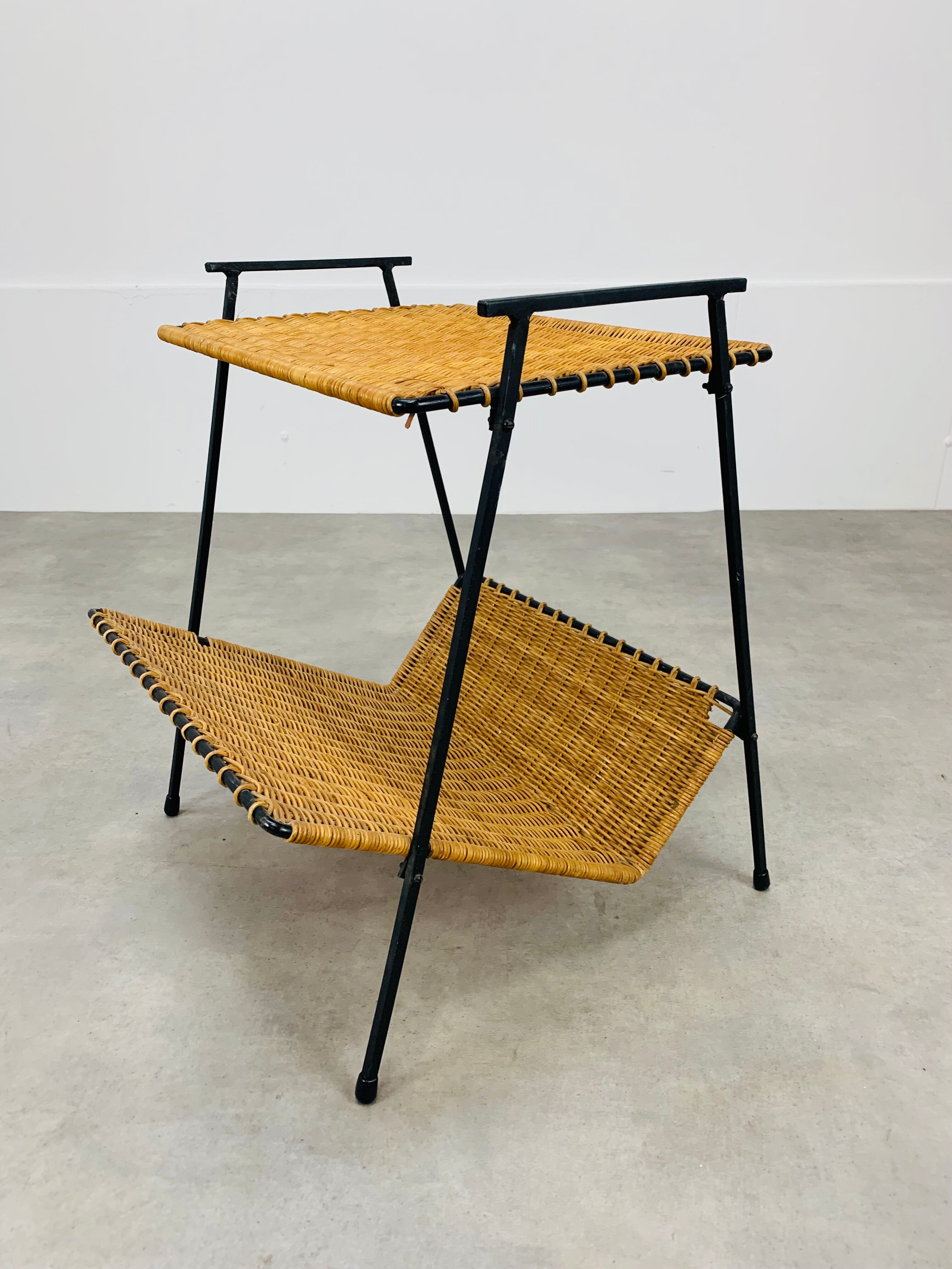 Side table rattan metal 50s, door review