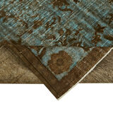 Handmade Hi-Low Pile Turkish 1980s 204 cm x 334 cm Brown Rug