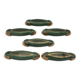 Set of 6 Poët-Laval Art Deco Enameled Ceramic Knife Holders