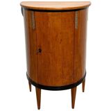 Biedermeier Demilune Half Cabinet in Cherrywood and Brass, France, 1810s