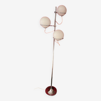 Eyeball opaline chrome floor lamp vintage design 60/70