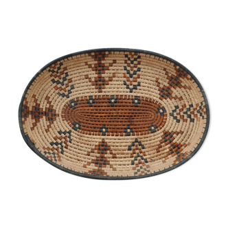 Braided ethnic oval basket