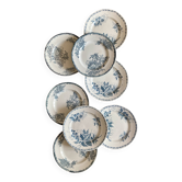 Set of 8 vintage flat ironstone plates - Mismatched -