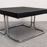 Set of 4 ottoman stools and 1 tubular coffee table, 1960s-70s