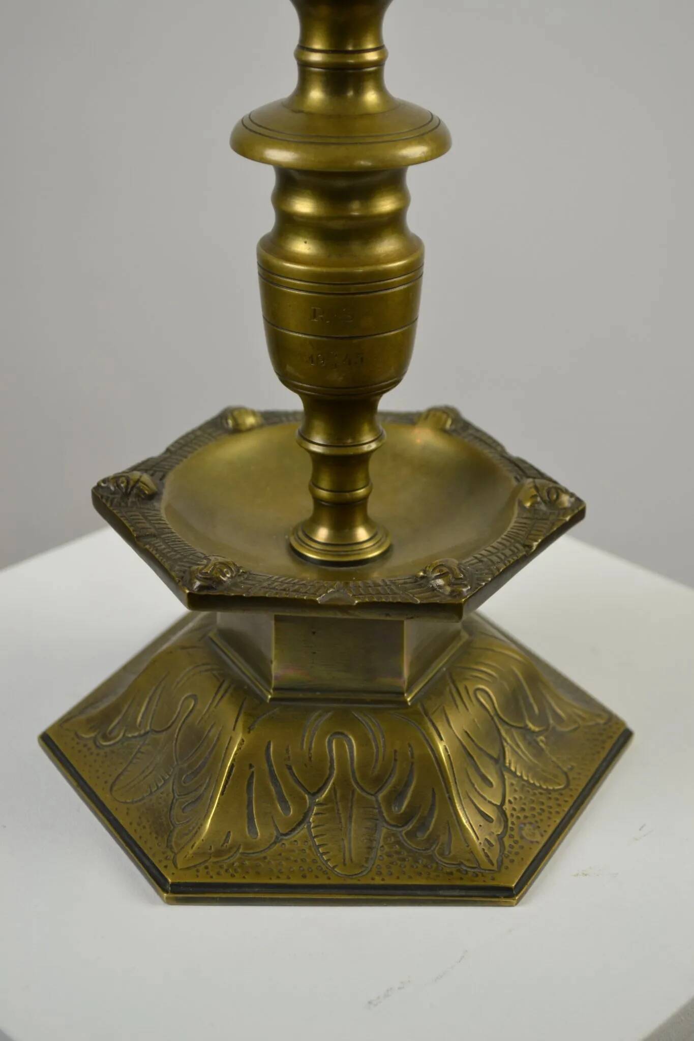 Solid Brass Table Lamp by Oscar Antonssons for Ystad-Metall, Sweden, 1940s
