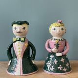 Pair of earthenware sconces signed Borderie - Szekely